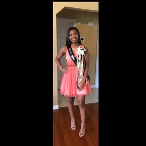 Coral Two Piece Homecoming Dress!